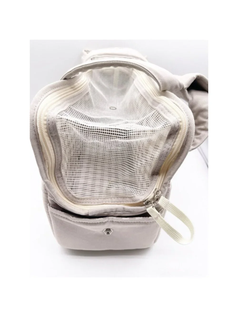 New ONECUTE Small Beige Canvas Mesh Puppy Dog Carrier Handbag Tote Travel Pet